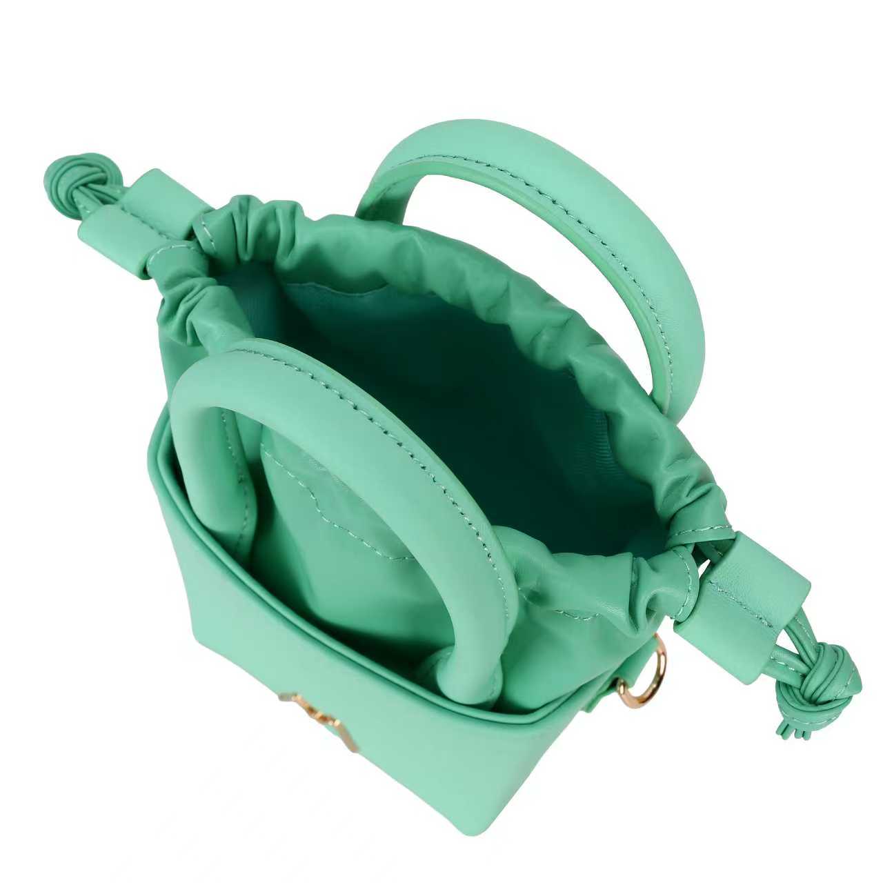 "SMALL LEATHER TOTE" FRESH MINT