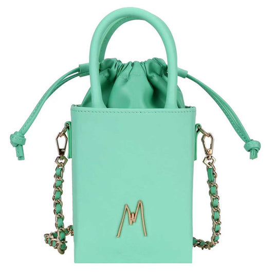 "SMALL LEATHER TOTE" FRESH MINT