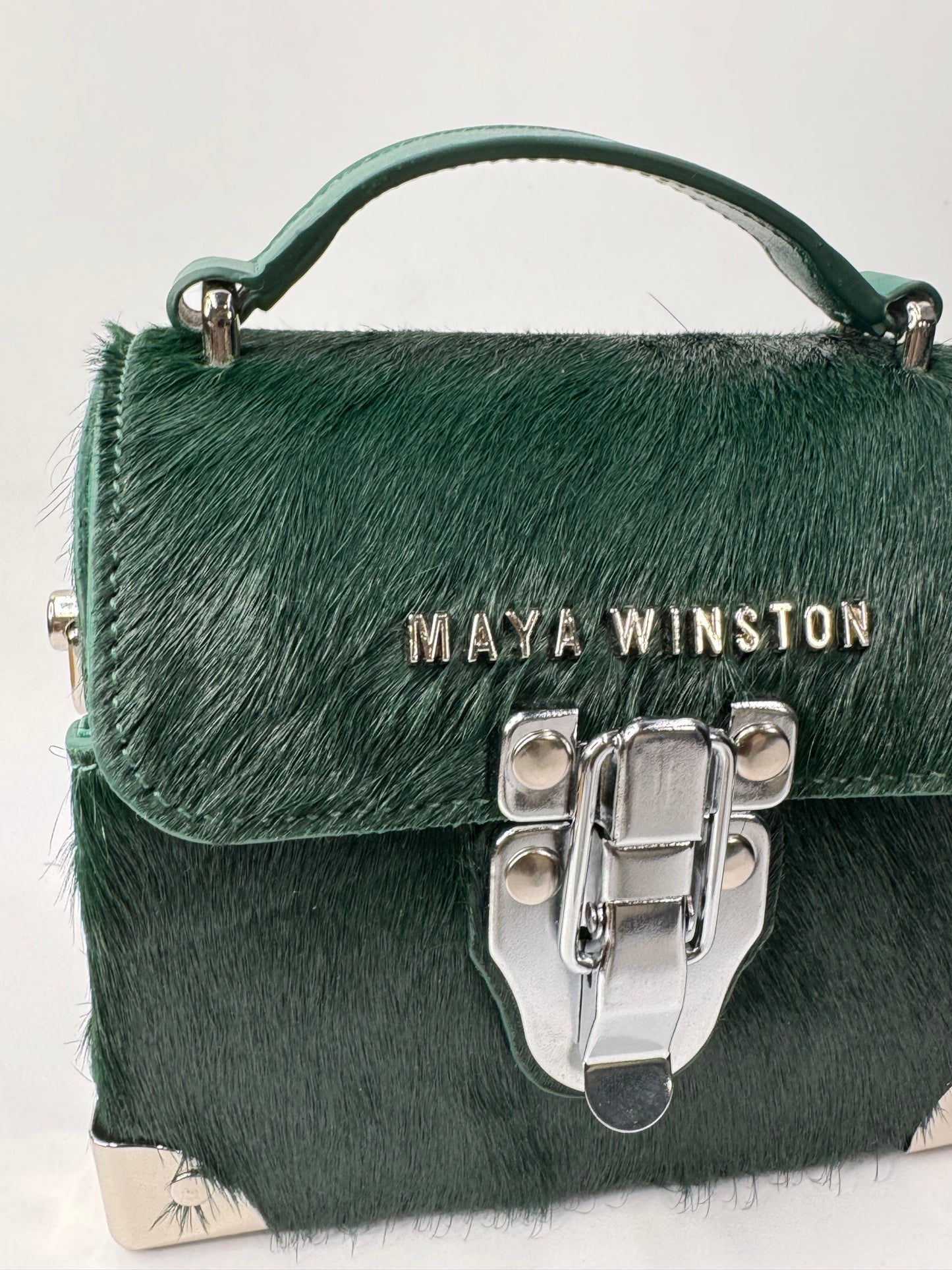 MAYA WINSTON DOME TRUNK - EMERALD GREEN PONY HAIR