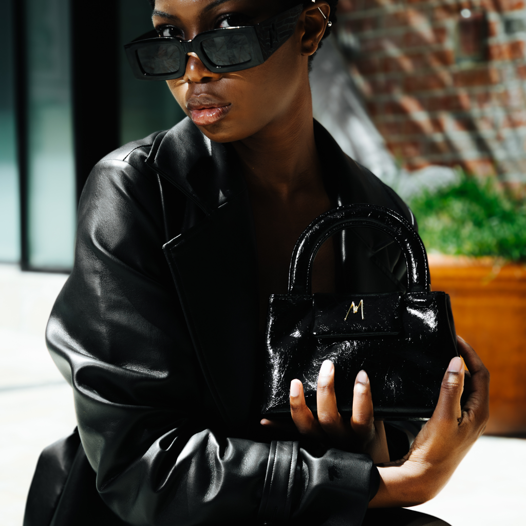 MIMA TOP HANDLE BAG - BLACK