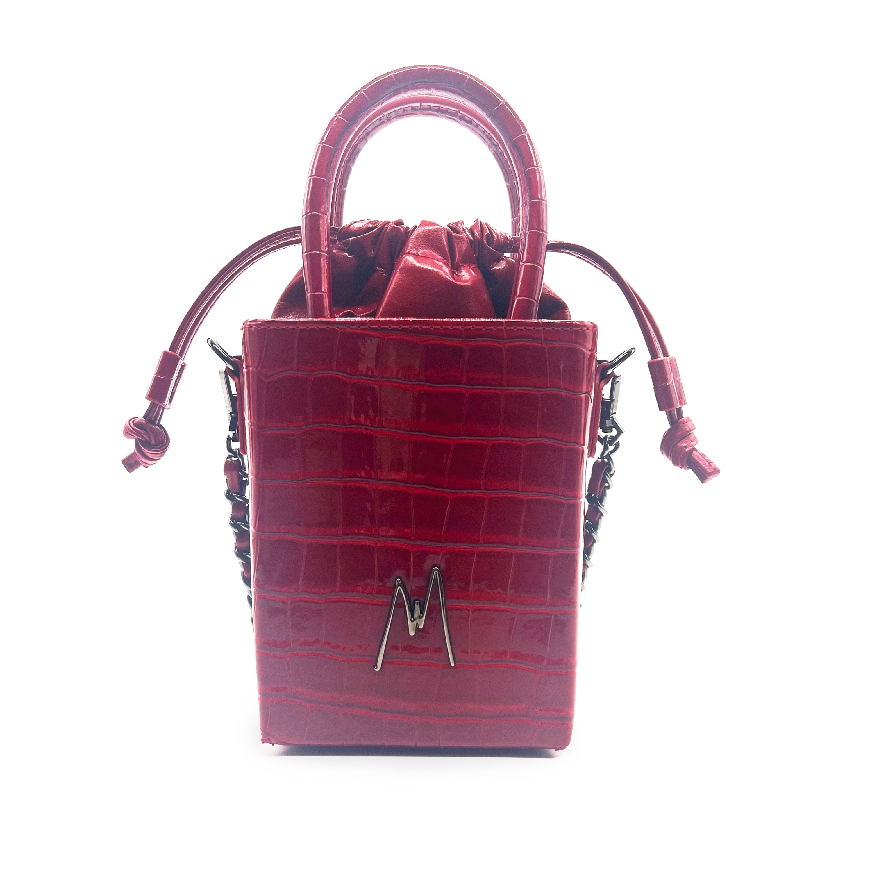 Buy Handmade Leather Tote Bag GIANNA City in Brick Red Croc Croco