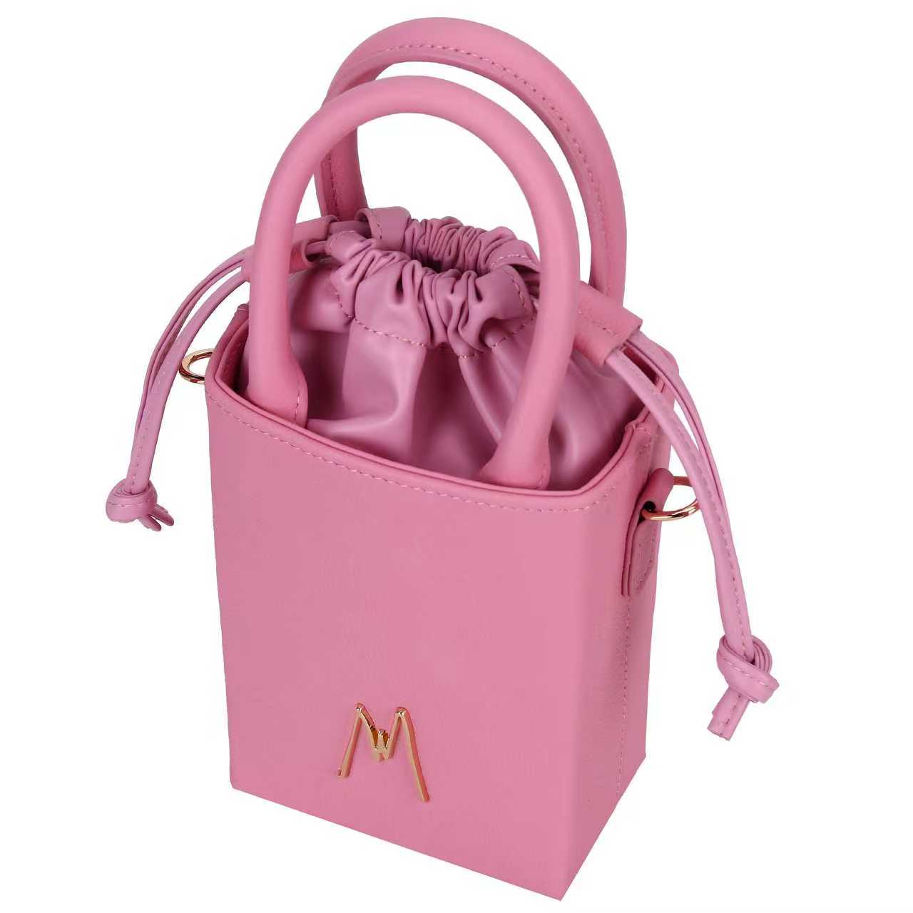 "SMALL LEATHER TOTE"  SPRING ORCHID