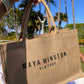 MAYA WINSTON BURLAP BEACH BAG