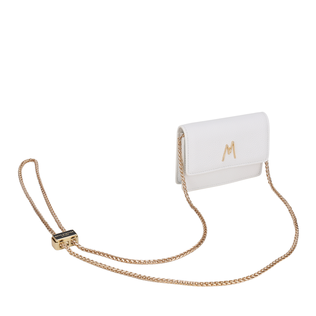 MW CHAIN CARD HOLDER - WHITE