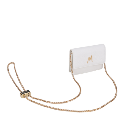 MW CHAIN CARD HOLDER - WHITE