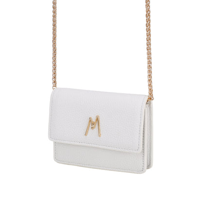 MW CHAIN CARD HOLDER - WHITE