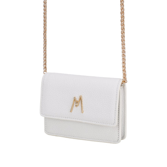 MW CHAIN CARD HOLDER - WHITE