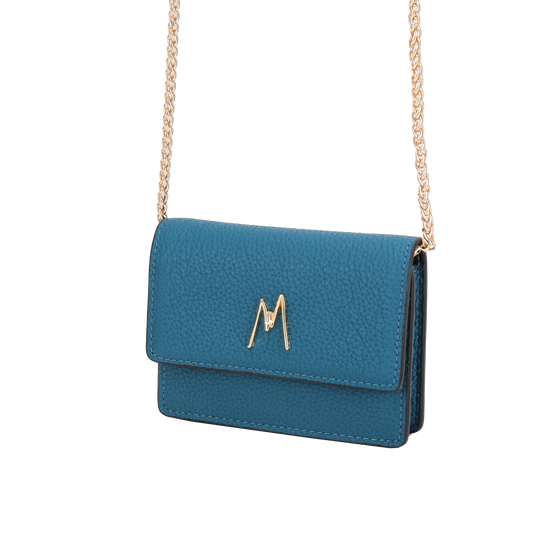 MW CHAIN CARD HOLDER - BLUE