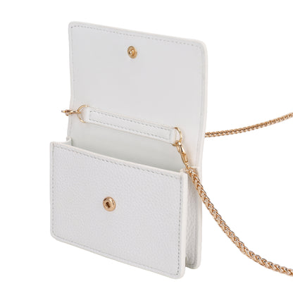 MW CHAIN CARD HOLDER - WHITE