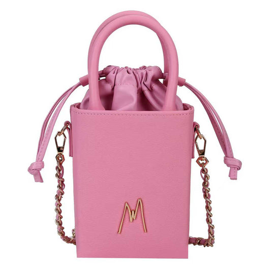 "SMALL LEATHER TOTE"  SPRING ORCHID