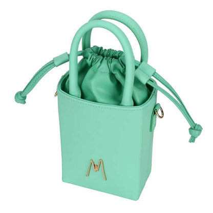 "SMALL LEATHER TOTE"  FRESH MINT