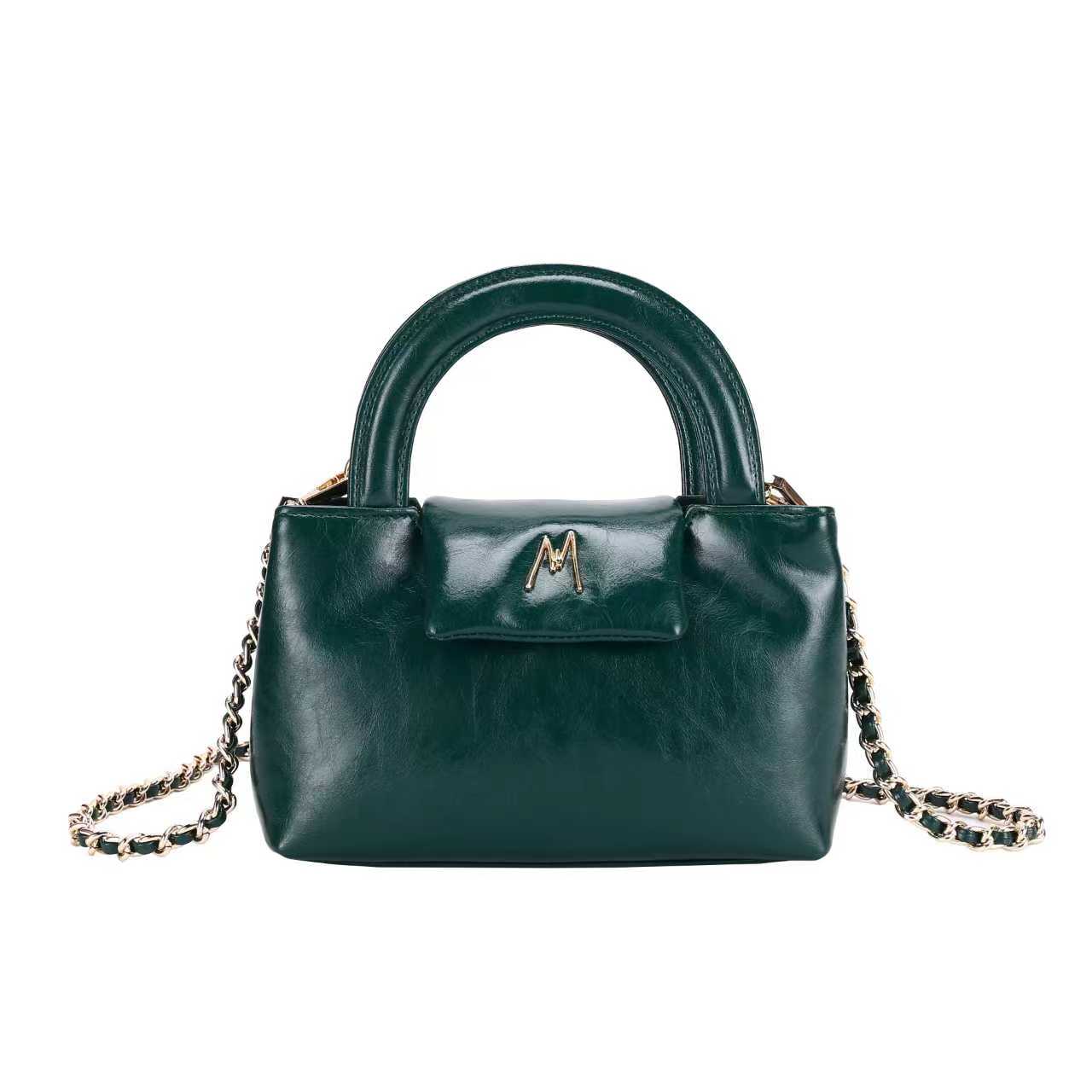 MIMA TOP HANDLE BAG - DEEP EMERALD