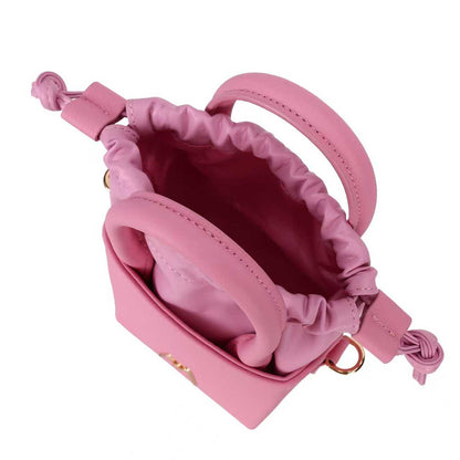 "SMALL LEATHER TOTE"  SPRING ORCHID