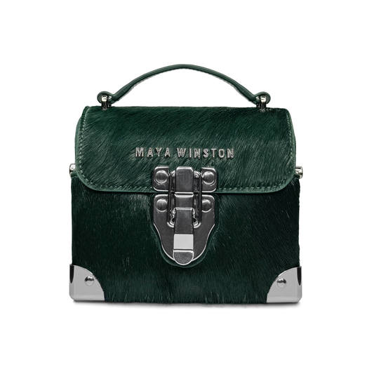 MAYA WINSTON DOME TRUNK - EMERALD GREEN PONY HAIR