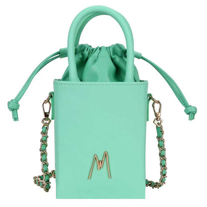 "SMALL LEATHER TOTE"  FRESH MINT