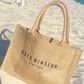 MAYA WINSTON BURLAP BEACH BAG