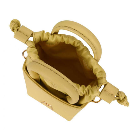 "SMALL LEATHER TOTE"  LEMON DROP