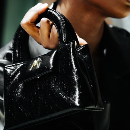 MIMA TOP HANDLE BAG - BLACK