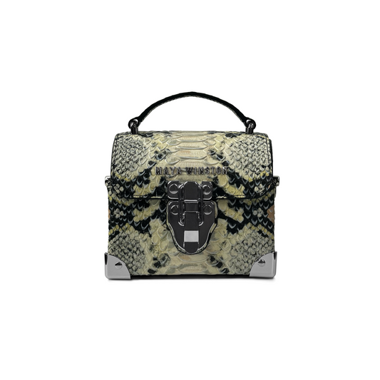 MAYA WINSTON DOME TRUNK - YELLOW SNAKE SKIN