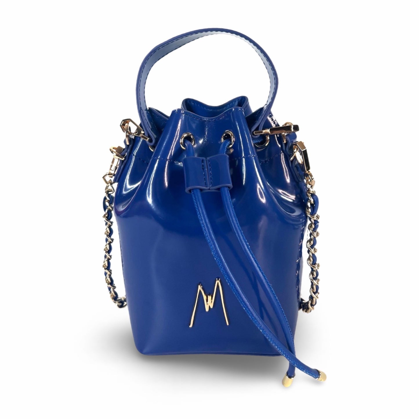 "THE BUCKET BAG" - Electric Blue Patent Leather