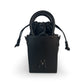 "SMALL LEATHER TOTE"  BLACK