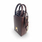 "SMALL LEATHER TOTE"  CHOCOLATE
