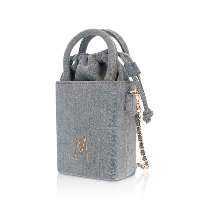 "SMALL DENIM TOTE"  LIGHT WASHED DENIM