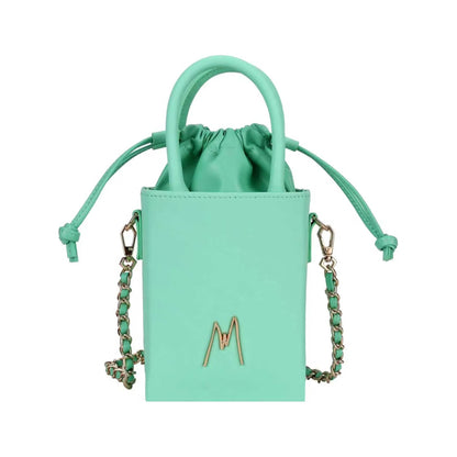 "SMALL LEATHER TOTE"  FRESH MINT