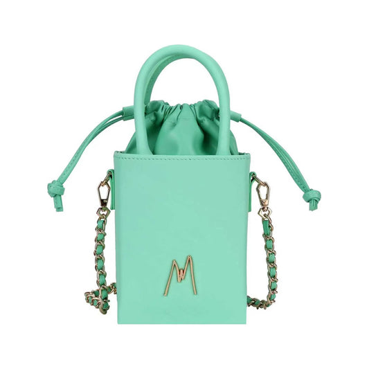 "SMALL LEATHER TOTE"  FRESH MINT