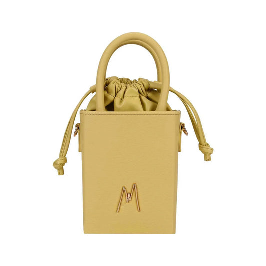 "SMALL LEATHER TOTE"  LEMON DROP