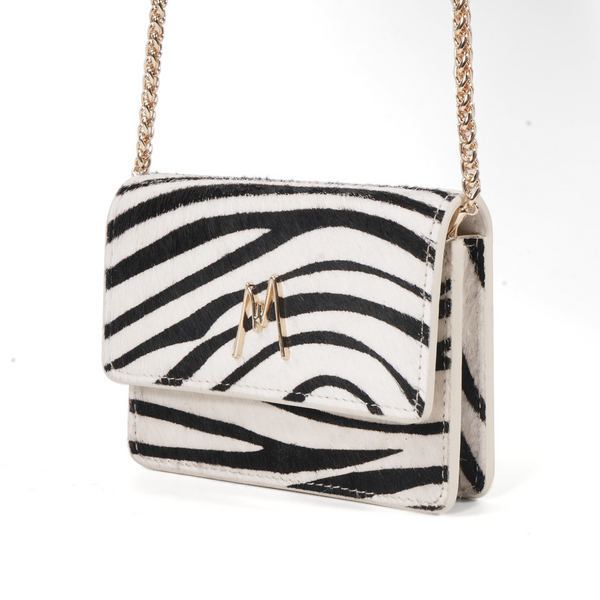 maya MW CHAIN CARD HOLDER - ZEBRA – MAYA WINSTON