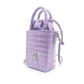 "SMALL LEATHER TOTE"  CROCODILE EMBOSSED - LILAC