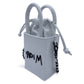 RD | MAYA WINSTON - SMALL LEATHER TOTE "LOVE ME OR LEAVE ME BE" - WHITE